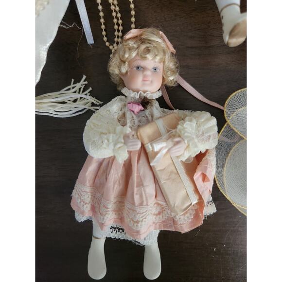 KSA Collectables Vtg Kurt Adler Jocelyn Mostrom Porcelain Doll Ornament Lot Of 5 - Picture 4 of 11